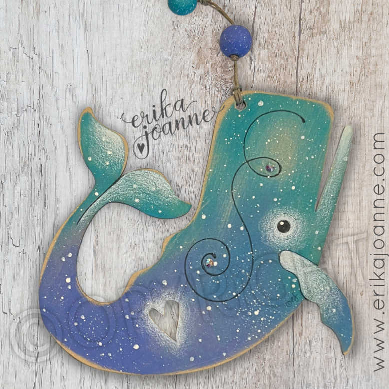 Blue Whale Wood Ornament