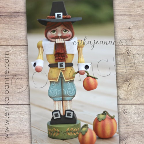 Pilgrim Pete Nutcracker e-Pattern / Step-by-Step Art by Erika Joanne