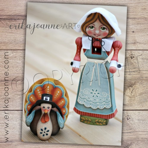 Pilgrim Prudence Nutcracker e-Pattern / Step-by-Step Art by Erika Joanne